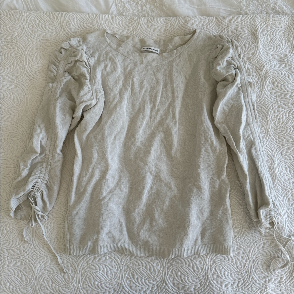 Club Monaco sweater with cinched tie sleeves